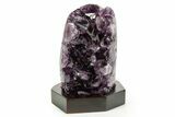 Deep Purple Amethyst Geode With Wood Base - Uruguay #371640-1